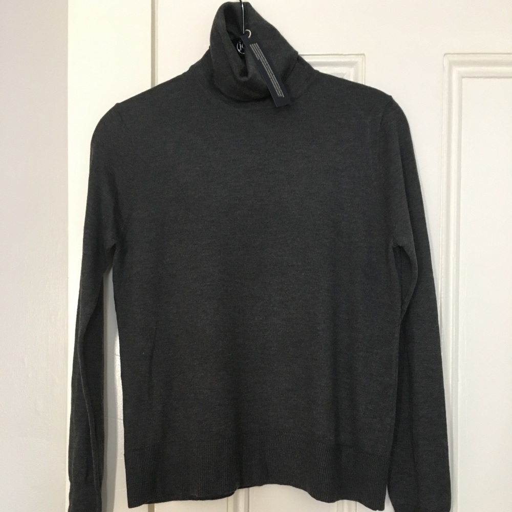 NWT ZARA Dark Heather Grey Turtleneck Sweater Sz S